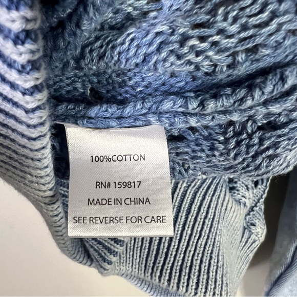 Altar'd State Oversized Crochet Sweater Womens M Blue 100% Cotton Boho Hippie - Picture 8 of 8